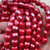 Puffy Heart Beads Cherry Red Porcelain Ceramic 12mm 10 Per Strand