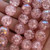 16mm Crackle Bauble Beads Round Czech Glass Rose AB 8 Pcs Per Strand