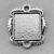 Square Cabochon Memory Tray 2 Loop Links Connectors 26x23mm Antique Silver Plated Alloy Connectors Q12 Per Pkg