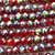 Siam Peacock 8x6mm Faceted Rondelle Chinese Crystal Glass Beads Per Strand