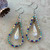 Glitz and Glamour Ocean Rhinestone Earrings Teardrop Artisan Made in the USA Per Pair