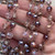 Amethyst Copper Beaded Rosary Chain 8mm Crystal Rondelle Antique Copper Plated Per Foot