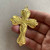 Gold Spoon Cross Pendant Vintage Style Satin Gold Plated Zinc Alloy 77x53mm Focal Component 2Pcs Per Pkg