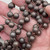 8mm Stardust Etched Antique Copper Beaded Rosary Ball Chain Plated Per Foot