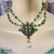 Joan of Arc Emerald Green Necklace Artisan Made Choker Double Chain 18" Per Pc