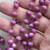 Red Violet Beaded Rosary Chain 8mm Crystal Antique Copper Plated Per Foot