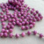 Red Violet Beaded Rosary Chain 8mm Crystal Antique Copper Plated Per Foot