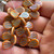 Engraved Pip Petal Beads Czech Glass 14x9mm Full Apricot Blue Q10 Per Strand