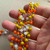 Halloween Candy Beaded Rosary Chain 6mm Crystal Rondelle Antique Silver Plated Per Foot