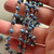 Indigo Batik Beaded Rosary Chain 6mm Crystal Rondelle Antique Silver Plated Per Foot