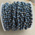 Indigo Batik Beaded Rosary Chain 6mm Crystal Rondelle Antique Silver Plated Per Foot