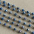 Indigo Batik Beaded Rosary Chain 6mm Crystal Rondelle Antique Silver Plated Per Foot