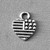 American Flag Heart America Charms 12x10mm Antique Silver Plated Alloy Q6 Per Pkg