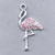 Light Pink Crystal Rhinestone Flamingo Charms 28x15mm Antique Silver Plated Alloy Q10 Per Pkg