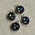 17x14mm Night Stars Glitter Resin Charms Antique Silver Plated 4Pcs Per Pkg