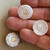 18mm Czech Glass Button Baroque Gem Alabaster Pearl Q1 Per Pc
