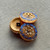 18mm Czech Glass Button Arabian Star Gilded Royal Blue Q1 Per Pc