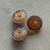 18mm Czech Glass Button Arabian Star Gilded Royal Blue Q1 Per Pc