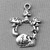 Nighttime Snail Mushroom Forest Moon Charms 22x16mm Antique Silver Plated Alloy Q6 Per Pkg