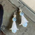 Ghostly Queen Earrings Flower Drop Artisan Made in the USA Per Pair