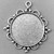 Baroque Round Cabochon Memory Tray Pendants 48x44mm Antique Silver Plated Alloy Q4 Per Pkg