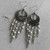 Rustic Salt and Pepper Chandelier Earrings Silver Artisan Made in the USA Per Pair