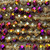 Honey Maple Nebula 8x6mm Faceted Chinese Crystal Glass Rondelle Per Strand