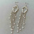 Frosted Shoulder Duster Chandelier Earrings Silver Artisan Made in the USA Per Pair