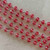 Padparadscha Beaded Rosary Chain 8mm Crystal Rondelle Antique Silver Plated Per Foot