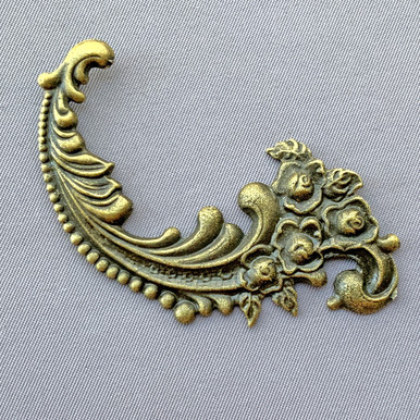 Vintage Silver Filigree stretch gold brass rose Medallion Boho Goth Vintage 70s Chunky Medallion RR Initial Filigree Boho Hippie  main image 4