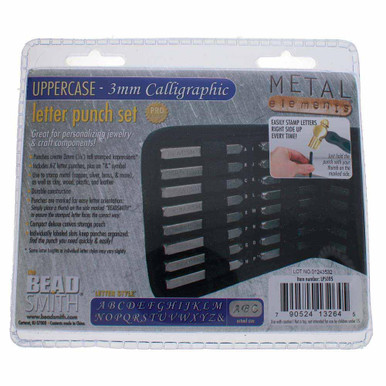 3mm Calligraphic Uppercase Letter Punch Set Metal Stamps Per Set - Dry ...