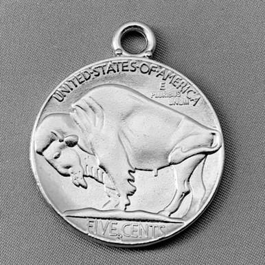 Replica Buffalo Nickel Coin Pendants 40x33mm Antique Silver