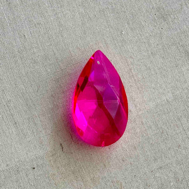 Fuchsia Pink Prism Pendant Teardrop Chandelier Crystal 38mm Per Pc