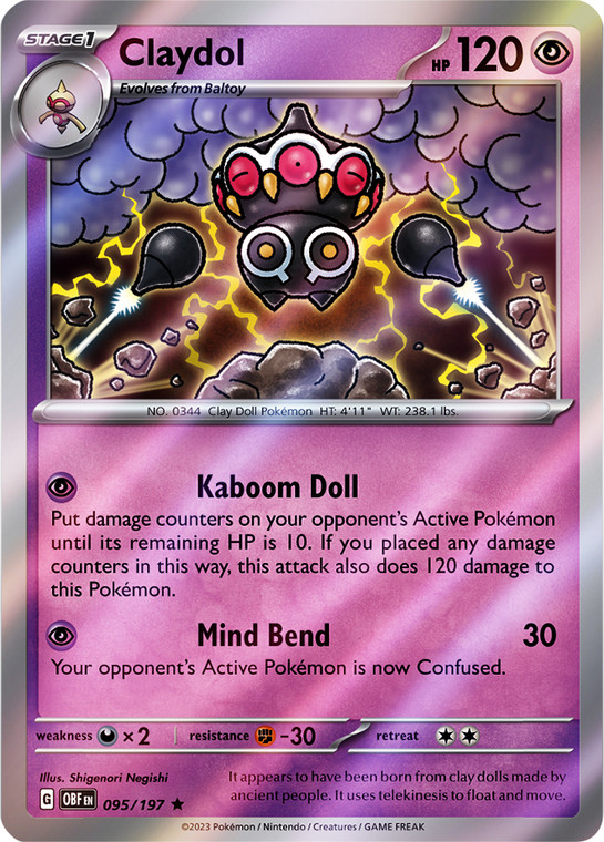 Claydol - OBF-095-RH - (Reverse Holo)