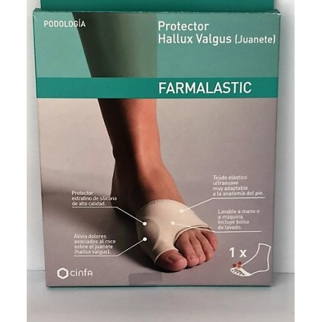 Protector juanetes hallux valgus farmalastic gel t-gde