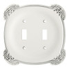 144386 Antique White Arboresque Double Switch Cover Wall Plate