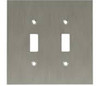 64928 Brushed Nickel Concave Double Switch Cover Wall Plate