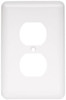 W10249-W White Stamped Single Duplex Outlet Cover Plate