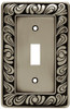 64048 Paisley Single Switch Satin Pewter Cover Plate