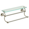 EXTEN20-BN Bath 18" Double Towel Bar w/ Glass Shelf Brushed Nickel Finish