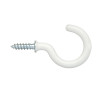 085-03-2806 1 3/4"  Large Cup Hook White Coat and Hat Hook Pack of 2