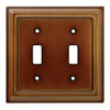 171913 Brown Architect Double Toggle Switch Cover Plate