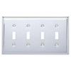 Chrome Stamped Quad Switch Cover Wall Plate
