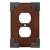 Brainerd W27025-CHS Rowland Charcoal Ebony & Soft Iron Single Duplex Outlet Cover Plate