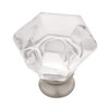 P15573C-116  1 1/4" Clear Acrylic Satin Nickel Cabinet Drawer Knob