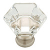 P19443-116 1 3/4" Faceted Knob Clear & Satin Nickel Cabinet Drawer Knob
