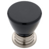 P15843C-SNB Crystal Lace 1 1/8" Round Cabinet Drawer Knob Satin Nickel & Black