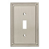 W35058-SN Satin Nickel Classic Beaded Single Switch Cover Plate