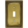 Hampton Bay 61128 Antique Brass Beaded Single Switch Cover Plate