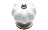 Liberty 085-03-3132 White & Satin Nickel 1 1/2" Melon Cabinet Drawer Knob 2 Pack